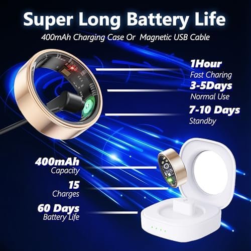 Smart Health Ring for Women Men Fitness Tracker with Heart Rate, Blood Oxygen, Blood Pressure, Sleep Monitoring, Step Counting, IP68 Waterproof for iPhone and Android, No Subscription Fee, Silver 8 - Image 9