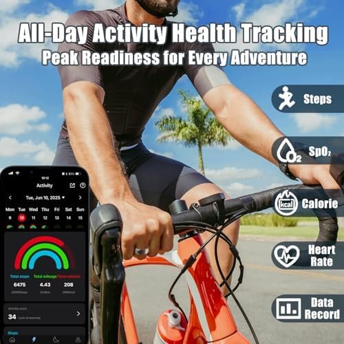 Smart Health Ring Sleep Health Tracker for Women Men with Heart Rate, Blood Oxygen, Sleep Monitor, Steps,Calories, 5ATM Waterproof for iPhone/Android, No Subscription Fee(Rose Gold, 11#) - Image 3