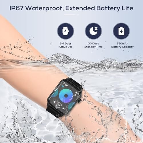 Smart Watch for Women Men, 1.83" HD Smartwatch with 120 Sports Modes, Heart Rate/Sleep Monitor, IP67 Waterproof, Bluetooth Call & Music Control for iPhone/Android - Image 6