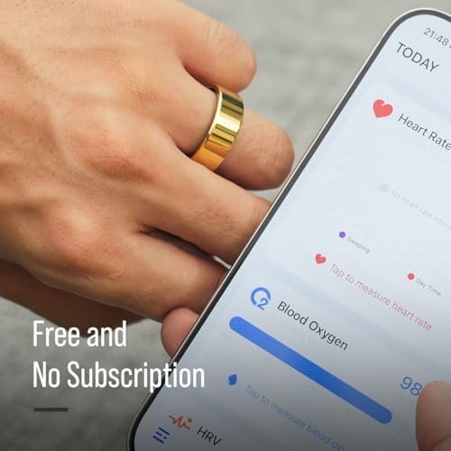 Herz P1 Smart Ring for Women & Men - (Size 10) 24/7 Health Metrics Fitness Ring, Tracks 20+ Biometrics, 6 Day Battery Life, Waterproof Stainless Steel, Free APP for iOS Android, No Subscription - Image 5