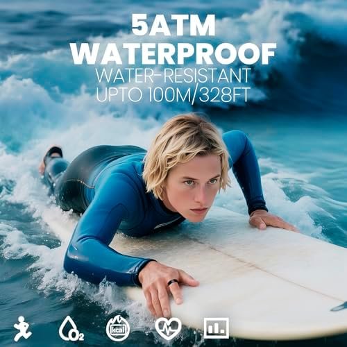 Smart Health Ring Sleep Health Tracker for Women Men with Heart Rate, Blood Oxygen, Sleep Monitor, Steps,Calories, 5ATM Waterproof for iPhone/Android, No Subscription Fee(Rose Gold, 10#) - Image 6