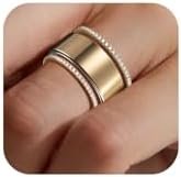 2-Pack 14K Gold Plated Stacking Rings for Oura Gen 4/Oura Gen 3, Cubic Zirconia Simulated Diamond Oura Ring Stack for Women