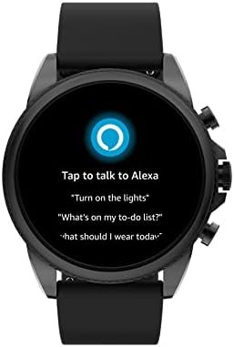 Fossil Men's Gen 6 44mm Stainless Steel and Silicone Touchscreen Smart Watch, Color: Black (Model: FTW4061V) - Image 6