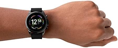 Fossil Men's Gen 6 44mm Stainless Steel and Silicone Touchscreen Smart Watch, Color: Black (Model: FTW4061V) - Image 5