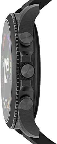 Fossil Men's Gen 6 44mm Stainless Steel and Silicone Touchscreen Smart Watch, Color: Black (Model: FTW4061V) - Image 2