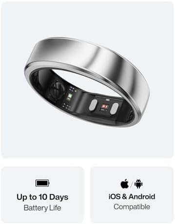 RingConn Gen 2 Air, Ultra-Thin AI Smart Ring, 10-Day Battery Life, Fitness/Sleep/Stress/HR Tracker for Women&Men, No App Fee for Standard Features, iOS & Android Compatible (Size 12, Galaxy Sliver) - Image 8