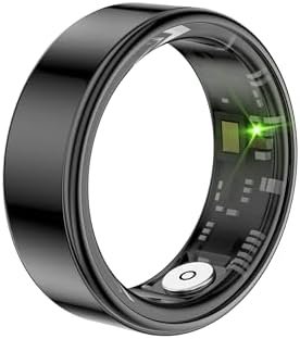 Smart Ring for Men & Women, Health Tracker Fitness Ring with Heart Rate, Blood Oxygen, Sleep Tracker, Step Counter and IP68 Waterproof & Long Endurance, No APP Subscription (Black,10#)