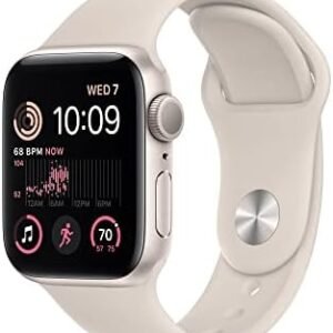 Apple Watch SE 2nd Gen (GPS, 40mm) - Starlight Case with Starlight Sport Band S/M (Renewed)