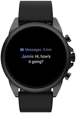 Fossil Men's Gen 6 44mm Stainless Steel and Silicone Touchscreen Smart Watch, Color: Black (Model: FTW4061V) - Image 10