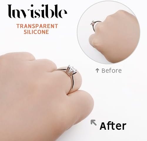 Ring Size Adjuster for Loose Rings,12 Pack-4 Sizes Invisible Transparent Silicone Guards Clip Jewelry Fitter Resizer,Fit Almost Any Ring for Women and Men - Image 4
