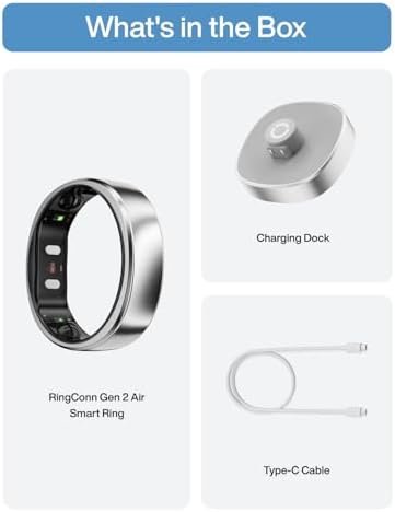 RingConn Gen 2 Air, Ultra-Thin AI Smart Ring, 10-Day Battery Life, Fitness/Sleep/Stress/HR Tracker for Women&Men, No App Fee for Standard Features, iOS & Android Compatible (Size 12, Galaxy Sliver) - Image 9