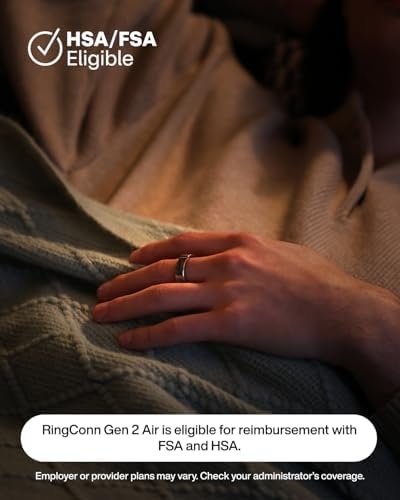 RingConn Gen 2 Air, Ultra-Thin AI Smart Ring, 10-Day Battery Life, Fitness/Sleep/Stress/HR Tracker for Women&Men, No App Fee for Standard Features, iOS & Android Compatible (Size 12, Dune Gold) - Image 7