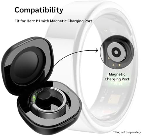 Herz P1 Rapid Charging Case - Smart Ring Portable Charging Case with 200 mAh Battery Magnetic Charger | Charges Herz P1 Smart Ring 8 Times | Compact & Lightweight Design for Travel Black - Image 4