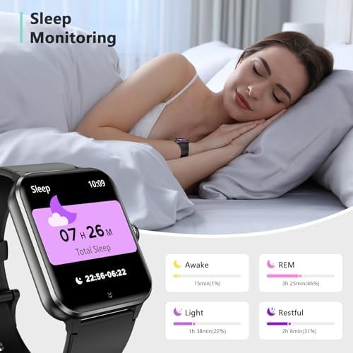 Blackview 2025 Smart Watch (Answer/Make Calls), Fitness Watch for Men and Women with Heart Rate/SpO2/Sleep Monitor/2 Straps, 100+ Sports Modes, IP68 Waterproof Activity Tracker for Android/iPhone - Image 3