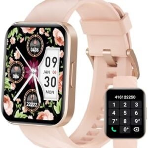 Smart Watch (Answer/Make Calls), 1.85" Smart Watches for Women Men Digital Watch Fitness Tracker with 100+ Sport Modes Heart Rate Monitor Watch for iOS Android Phones Waterproof (Light Pink)