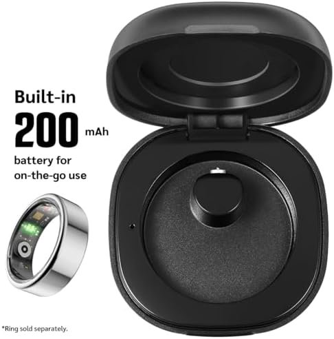 Herz P1 Rapid Charging Case - Smart Ring Portable Charging Case with 200 mAh Battery Magnetic Charger | Charges Herz P1 Smart Ring 8 Times | Compact & Lightweight Design for Travel Black - Image 3