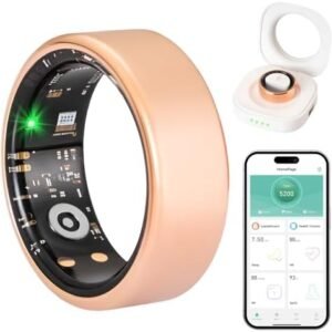 Smart Rings for Women Men, Smart Ring Tracker with Blood Oxygen/Blood Pressure/Heart Rate/Sleep Monitor/Step Counter/Gesture Control/IP68 Waterproof Fitness Tracker, Stainless Steel