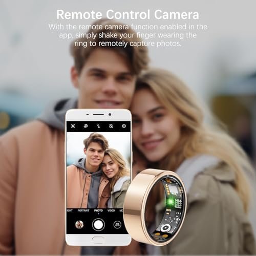 Health Tracker Ring, Smart Health Ring for Women Men with Heart Rate, Blood Oxygen, Sleep Monitor, Steps,Calories, No Subscription Fee, IP68 Waterproof Smart Ring for iPhone & Android (Rose Gold, 8#) - Image 6