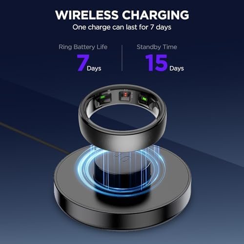 Fitness Tracker, Smart Ring for Women Men, Fitness Ring with Sleep Tracker, 24/7 Heart Rate Monitor, Health Activity Trackers, Step Counter,Calorie Pedometer,No Subscription,for iOS Android(Black,#10) - Image 5