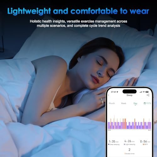 Smart Ring Fitness Tracker for Women Men - Waterproof Health Rings for Sleep Tracker, Heart and Blood Oxygen Monitor, Fitness Ring for Family Care,Step and Burned Calories Counter(8# - Image 5