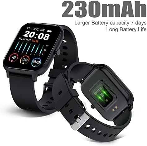 Smart Watch for Men Women Compatible with iPhone Samsung Android Phone 1.83 inch Full Touch Screen IP68 Waterproof Bluetooh Fitness Tracker Heart Rate/Sleep Monitor, Black - Image 7