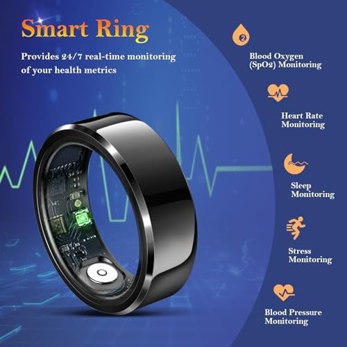 Smart Ring for Women Men-Wearable Fitness Tracker with Sleep Tracking Heart Rate Blood Oxygen Healthy Monitor Ring Activity Monitoring Steps Calories - Image 2