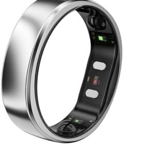 RingConn Gen 2 Air, Ultra-Thin AI Smart Ring, 10-Day Battery Life, Fitness/Sleep/Stress/HR Tracker for Women&Men, No App Fee for Standard Features, iOS & Android Compatible (Size 12, Galaxy Sliver)