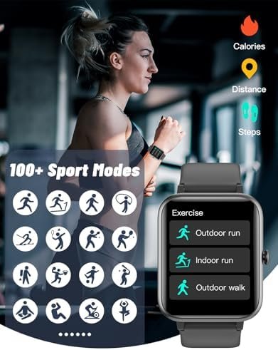 GRV Smart Watch for iOS and Android Phones (Answer/Make Calls), Watches for Men Women IP68 Waterproof Smartwatch Fitness Tracker Watch with Heart Rate/Sleep Monitor Steps Calories Counter (Black) - Image 3