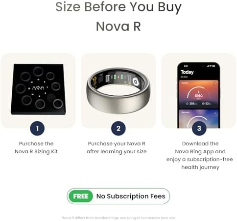 Smart Ring - Nova Ring AI Health Tracker with Sleep, Stress, Fitness, Heart Rate Monitoring for Men & Women. No Subscription, Android & iOS Compatible (Silver, Size 10) - Image 2