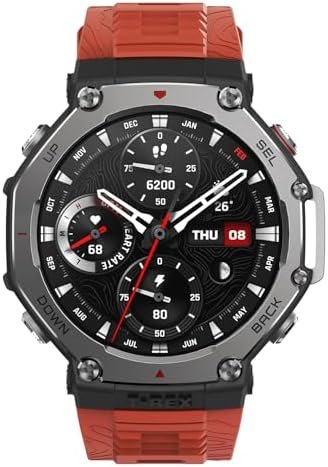 Amazfit T-Rex 3 Rugged/Military Smart Watch 48mm, 27 Day Battery, GPS (with Privacy), Offline Maps, 328 Feet Water-Resistant, 170 Fitness/Sport Modes, AI, Voice Control, for Android or iPhone, Lava - Image 7