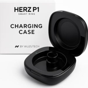 Herz P1 Rapid Charging Case - Smart Ring Portable Charging Case with 200 mAh Battery Magnetic Charger | Charges Herz P1 Smart Ring 8 Times | Compact & Lightweight Design for Travel Black