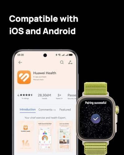 HUAWEI Watch FIT4 Pro Smartwatch, 1.82" Sapphire Display Titanium Alloy Bezel, Up to 10-Day Battery Life, Dual Band GPS, Golf Courses map, 40 m Free Diving, Compatible with Android iOS, Black - Image 10