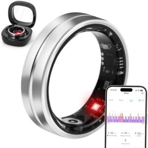 Smart Ring Fitness Tracker for Women Men - Waterproof Health Rings for Sleep Tracker, Heart and Blood Oxygen Monitor, Fitness Ring for Family Care,Step and Burned Calories Counter(8#