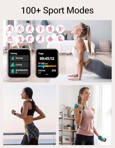 Smart Watch (Answer/Make Calls), 1.85" Smart Watches for Women Men Digital Watch Fitness Tracker with 100+ Sport Modes Heart Rate Monitor Watch for iOS Android Phones Waterproof (Light Pink) - Image 4