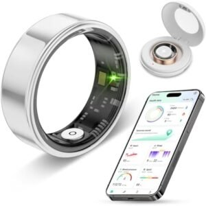 2025 New Smart Ring Health Tracker for Men Women - IP68 Waterproof Fitness Ring with Sleep Tracker/Heart Rate/Blood Oxygen/Steps/Distance/Calories,Air Gestures,Charging case Up to 7-Day