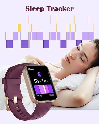 RUIMEN Smart Watches for Women Men (Answer/Make Calls) Compatible with iPhone/Android Phones, 1.85" HD Screen Fitness Tracker Heart Rate Monitor 100+ Sports Tracker Watch Waterproof (Purple) - Image 6