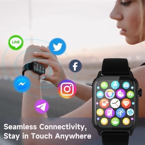 Smart Watch for Women Men, 1.83" HD Smartwatch with 120 Sports Modes, Heart Rate/Sleep Monitor, IP67 Waterproof, Bluetooth Call & Music Control for iPhone/Android - Image 4