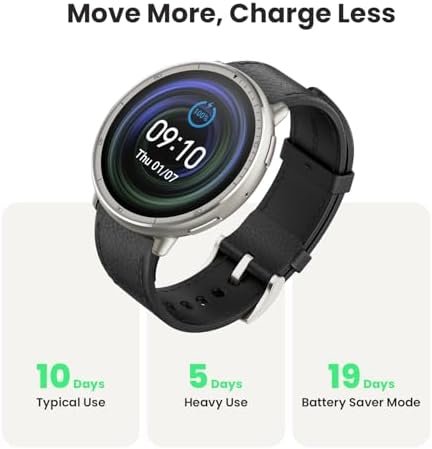Amazfit Active 2 Premium Smart Watch Fitness Tracker (Round) for Android & iPhone, 10 Day Battery, Water Resistant, GPS Maps, Heart & Sleep Monitor, HYROX Mode, Sapphire Glass, Leather + Sport Strap - Image 3