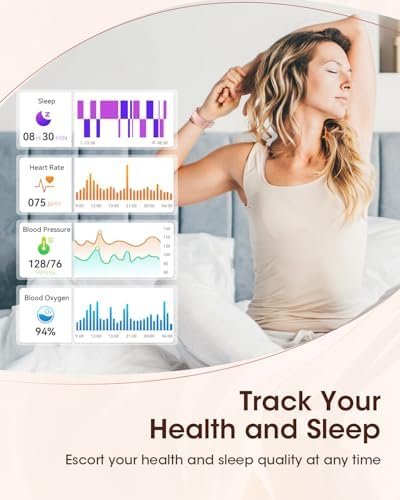 Smart Watches for Women, Health Fitness Watch for Android iPhone, Sleep/Heart Rate/SpO2/Blood Pressure Monitor, 1.85'' Smartwatch for Calls/SMS/Notifications, 100+ Sports Modes, 300+ Dials, 3 Bands - Image 3