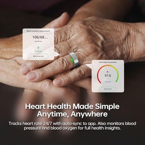 FitElf 3 Pro Smart Ring—Health & Fitness Tracker for Women & Men | Monitor Heart Rate, Sleep & Blood Pressure | IP68 Waterproof | 10-Day Battery | No Subscription Needed (Sliver, 8) - Image 6