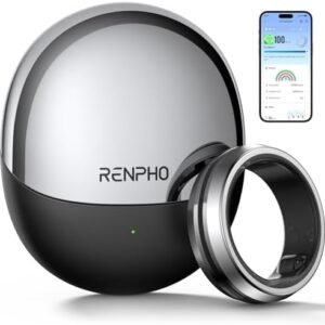 RENPHO Lynx Smart Ring, Size First with Sizing Kit, Fitness Tracker for Women & Men, Sleep Tracker, 7-Day Battery Life, Titanium, Waterproof, Subscription-Free App, HSA/FSA Eligible (Silver, Size 10)