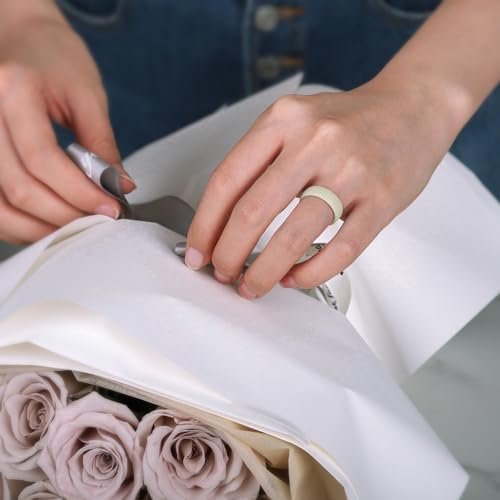 Egnaro Women’s Silicone Engagement Rings, Inner Arc Ergonomic Breathable Design with half sizes, Rubber Wedding Bands,5.5mm Wide-2mm Thick - Image 3