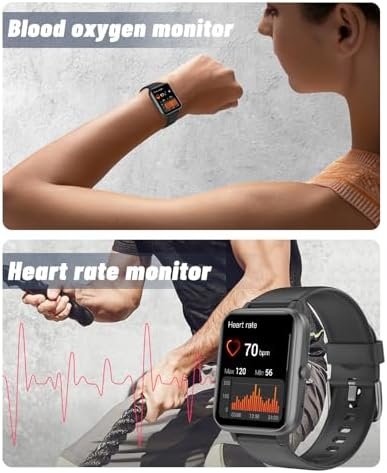 GRV Smart Watch for iOS and Android Phones (Answer/Make Calls), Watches for Men Women IP68 Waterproof Smartwatch Fitness Tracker Watch with Heart Rate/Sleep Monitor Steps Calories Counter (Black) - Image 4