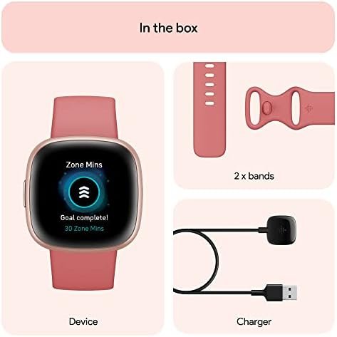 Fitbit Versa 4 Fitness Smartwatch with Daily Readiness, GPS, 24/7 Heart Rate, 40+ Exercise Modes, Sleep Tracking and more, Pink Sand/Copper Rose, One Size (S & L Bands Included) - Image 7