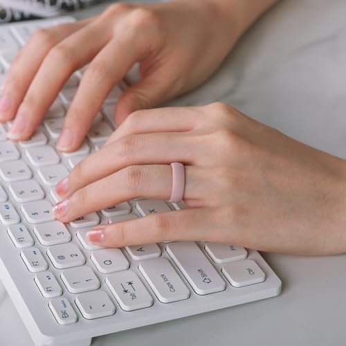 Egnaro Women’s Silicone Engagement Rings, Inner Arc Ergonomic Breathable Design with half sizes, Rubber Wedding Bands,5.5mm Wide-2mm Thick - Image 5