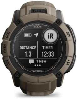 Garmin Instinct 2X Solar - Tactical Edition, Rugged GPS Smartwatch, Built-in Flashlight, Ballistics Calculator, Solar Charging Capability, Coyote Tan - Image 3