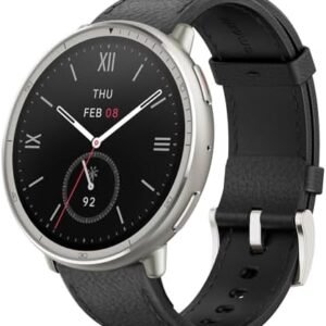 Amazfit Active 2 Premium Smart Watch Fitness Tracker (Round) for Android & iPhone, 10 Day Battery, Water Resistant, GPS Maps, Heart & Sleep Monitor, HYROX Mode, Sapphire Glass, Leather + Sport Strap