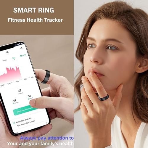 HitTopss Smart Ring, Fitness Tracking Smart Ring with Calories/Heart Rate/Blood Oxygen/Sleep Monitoring, IP68 Waterproof, No APP Subscription, Compatible with iOS/Android (Gold,10#) - Image 6