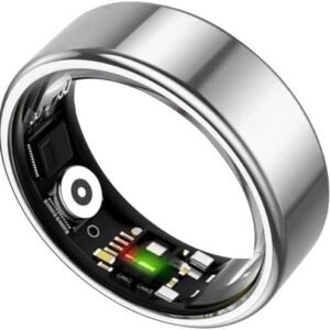 Smart Ring for Women&Men-Activity/Sleep/Heart Rate/HRV/Stress/Women's Health Tracker-IP68 Waterproof/Wearable-No Subscription Fee Required-Compatible with iPhone &Android (Silver, 12)