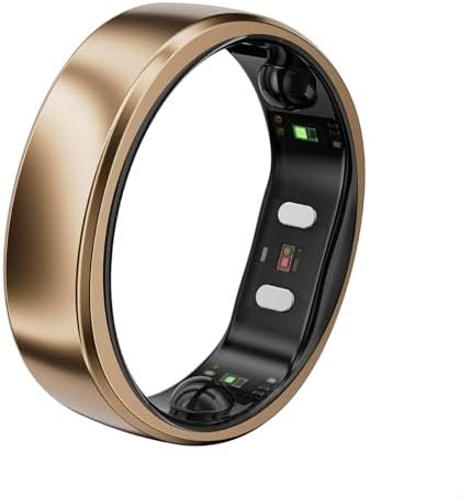 RingConn Gen 2 Air, Ultra-Thin AI Smart Ring, 10-Day Battery Life, Fitness/Sleep/Stress/HR Tracker for Women&Men, No App Fee for Standard Features, iOS & Android Compatible (Size 12, Dune Gold)